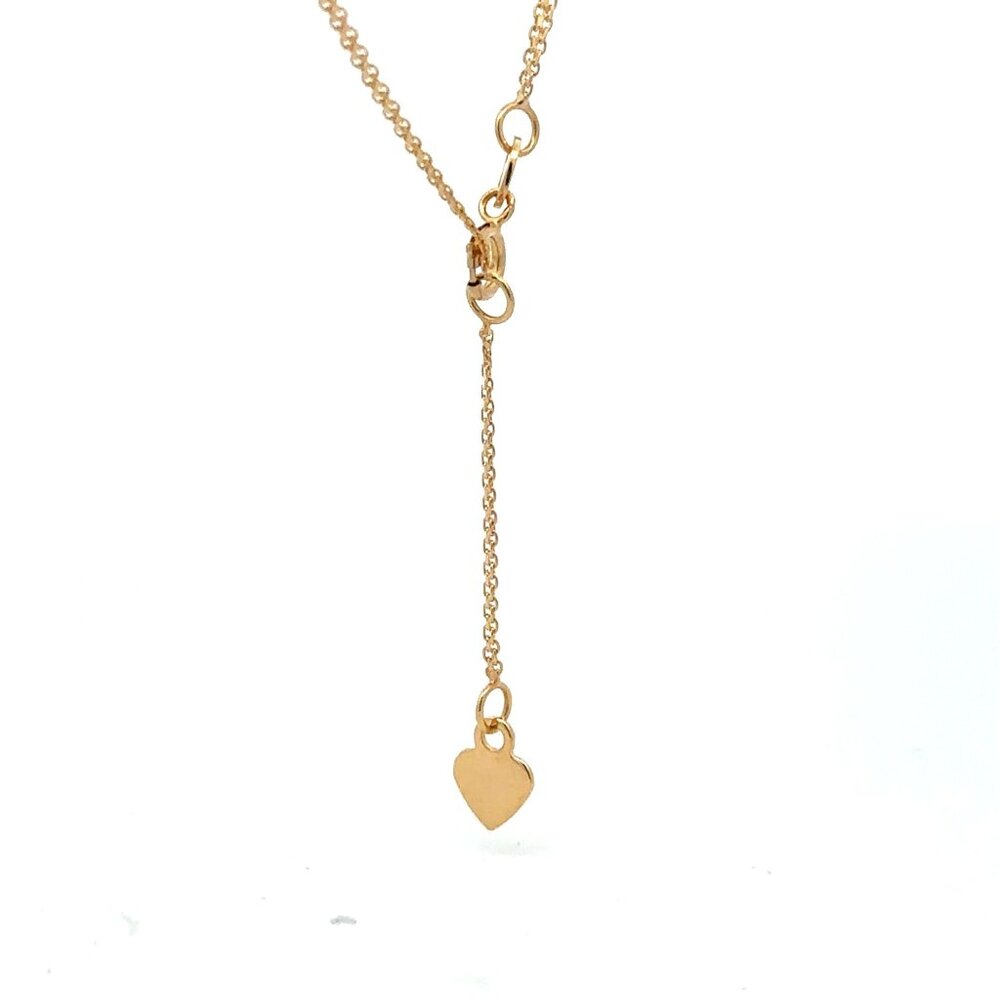 18K Gold Necklace Chain Wish Cubic Zirconia 17 inches 1 inch extension 2.43 gram - Picture 6 of 6